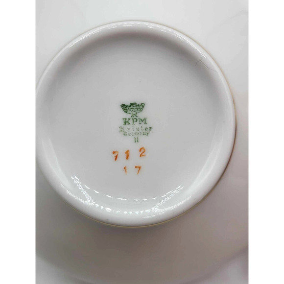 Vtg KPM Krister Germany Cream Soup Bowl & Sauser Gold Rose. Choice of quantity. - Picture 2 of 8